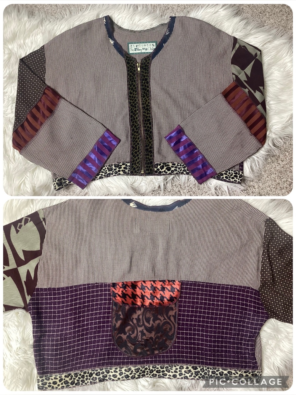 Nothing Matches Artsy Jacket Mixed Media Oversized Med